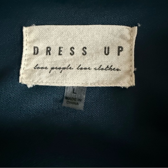 Dress Up | Forrest Green Floral Long Sleeve Empire Waist Dress | Sz L - Picture 4 of 6